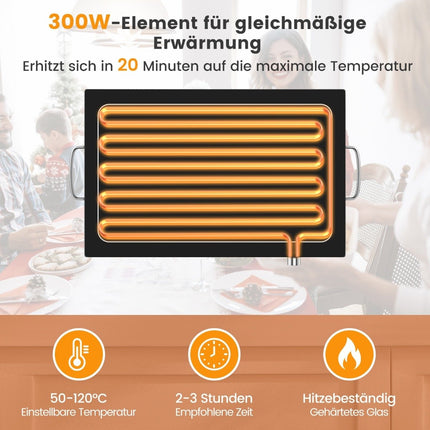 Plaque chauffante 56 x 36 cm Chauffe-plats électrique avec fonction plaque chauffante 50 - 120℃