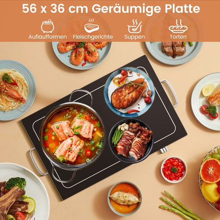 Plaque chauffante 56 x 36 cm Chauffe-plats électrique avec fonction plaque chauffante 50 - 120℃