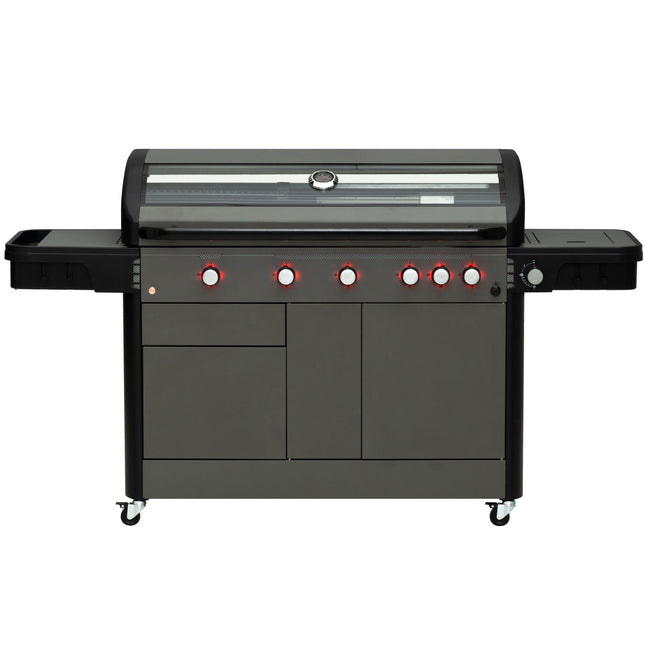 5-Flammen-Gasgrill mit Seiten- und Heckbrenner