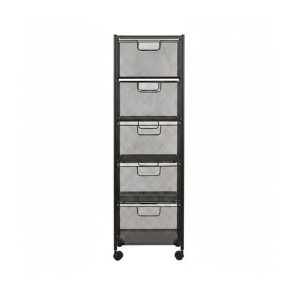 5-Drawer Storage Cart – Slim Rolling Organizer With Casters