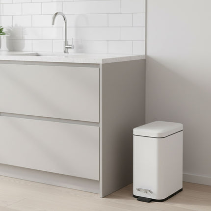5L Badezimmereimer, Soft-Close, Fußpedal, mattes Finish
