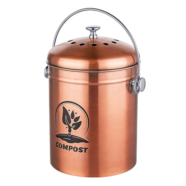 5L Kupfer-Edelstahl-Komposteimer mit Geruchsfilter