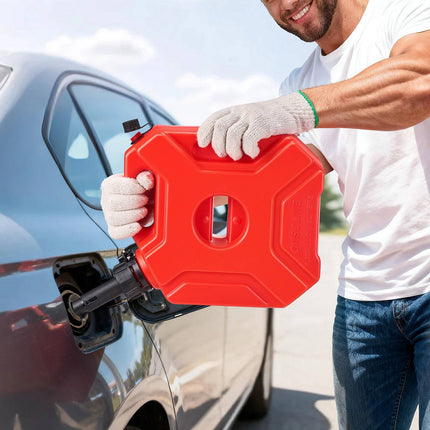 5L Gas Can with Spout and Lockable Bracket, Red