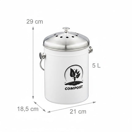 5L Edelstahl-Komposteimer mit Filter