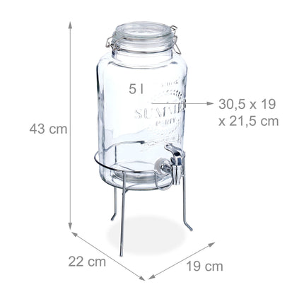 Distributeur de boissons 5 L avec support