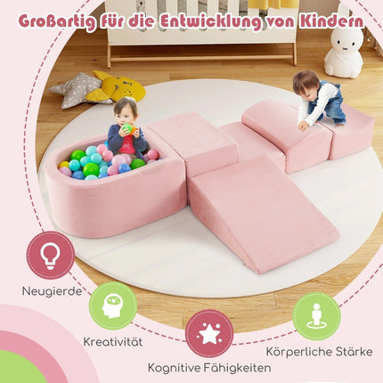 5 Stk. Schaumstoffbausteine Riesenbausteine mit Bällebad Große Bausteine zum Herumrennen Pink