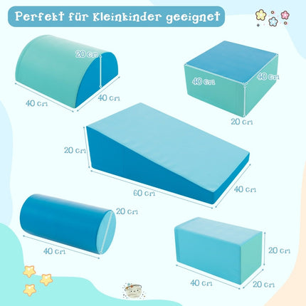 5 PCS. Foam building blocks, giant building blocks for running around and climbing, large building blocks, blue