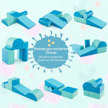 5 PCS. Foam building blocks, giant building blocks for running around and climbing, large building blocks, blue
