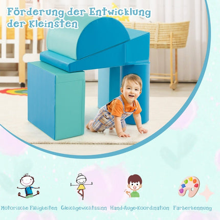 5 PCS. Foam building blocks, giant building blocks for running around and climbing, large building blocks, blue