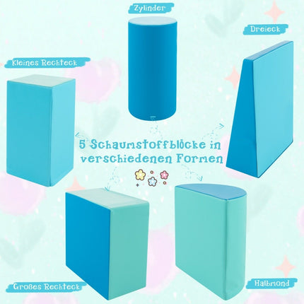 5 PCS. Foam building blocks, giant building blocks for running around and climbing, large building blocks, blue