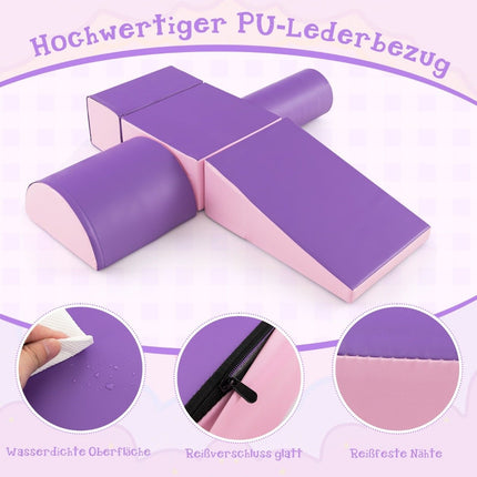 5 Stk. Schaumstoffbausteine, Riesenbausteine zum Toben und Klettern, Großbausteine, Lila