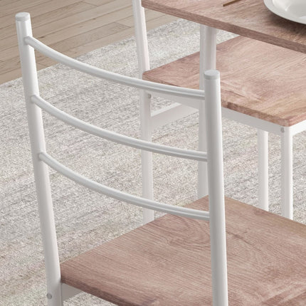 Platzsparendes 5-teiliges Esszimmer-Set mit Tisch und Stühlen aus Stahl