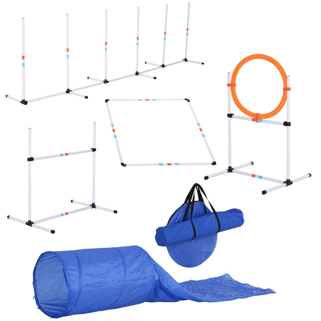 Agility sada pro psy s tunelem, přenosná tréninková sada
