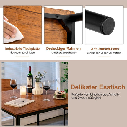 5-teiliges Esszimmer-Set in Tresenhöhe mit Tisch und 4 Hockern