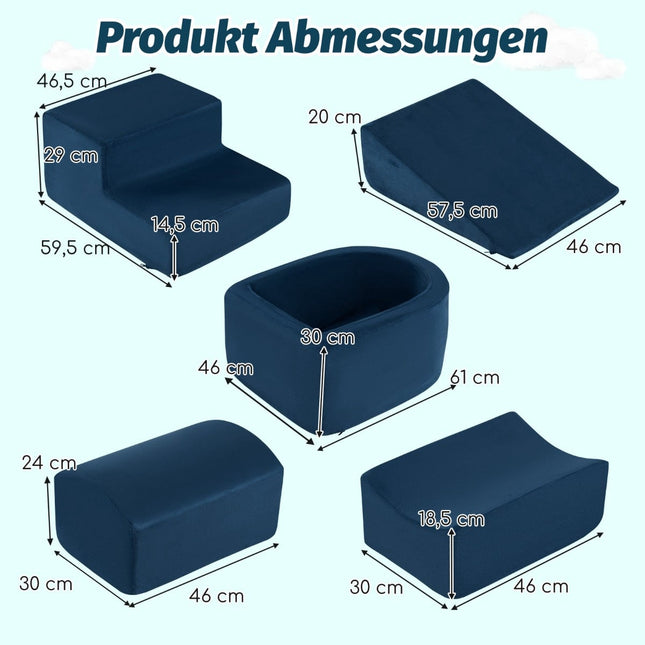 5-teiliges Schaumstoff-Kletterblock-Set mit Bällebad