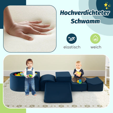 5-teiliges Schaumstoff-Kletterblock-Set mit Bällebad