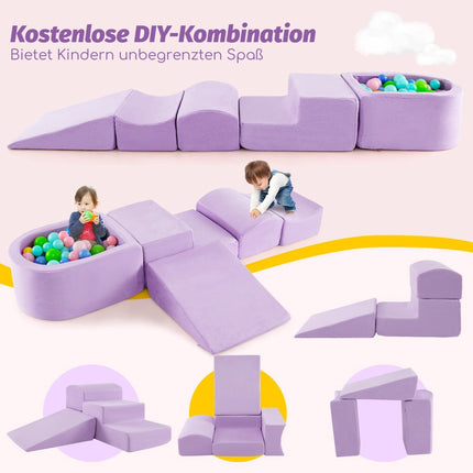 5-teiliges Schaumstoff-Kletterset mit Bällebad für Kinder
