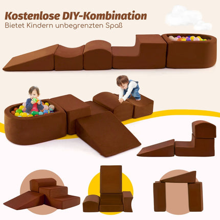 5-teiliges Schaumstoff-Kletterset mit Bällebad für Kinder