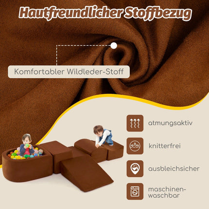 5-teiliges Schaumstoff-Kletterset mit Bällebad für Kinder