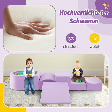 5-teiliges Schaumstoff-Kletterset mit Bällebad für Kinder