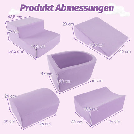 5-teiliges Schaumstoff-Kletterset mit Bällebad für Kinder