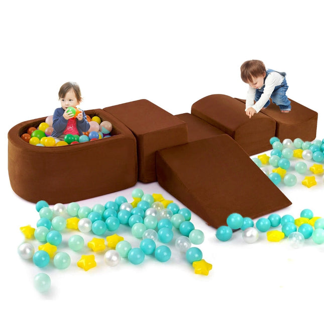 5-teiliges Schaumstoff-Kletterset mit Bällebad für Kinder