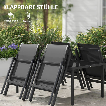 Gartensitzgruppe – Tisch und 4 Klappstühle
