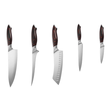 5-Piece Kitchen Knife Set – Damascus Steel, Pakkawood