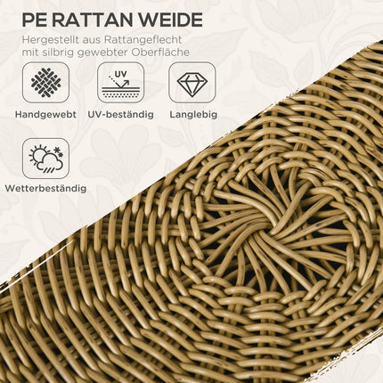 Gartenmöbel aus Rattan, gepolstert, 5-teilig, beige