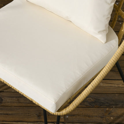 Rattan-Gartenmöbel, 5-teilig - beiges Polyester