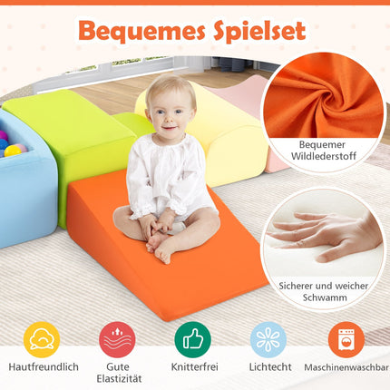 5-teiliges Kletterset aus weichem Schaumstoff mit Bällebad