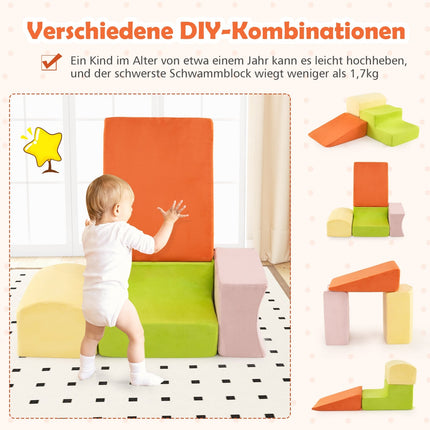 5-teiliges Kletterset aus weichem Schaumstoff mit Bällebad