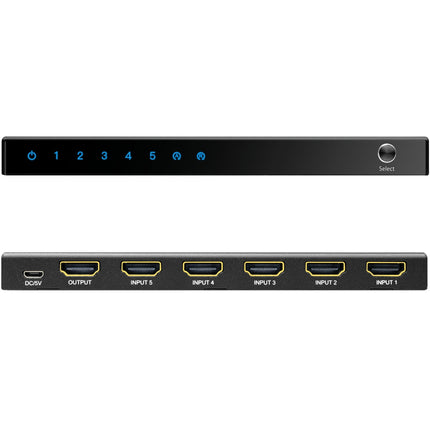 5-Port HDMI Switch, 4K/60Hz, HDMI 2.0, Fernbedienung