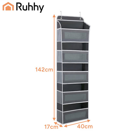 5-Shelf Hanging Door Organizer, Stainless Steel Hooks