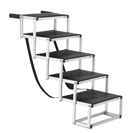 5-Step Folding Dog Stairs, Aluminum, 150 lb Capacity