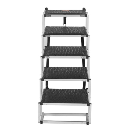 5-Step Folding Dog Stairs, Aluminum, 150 lb Capacity