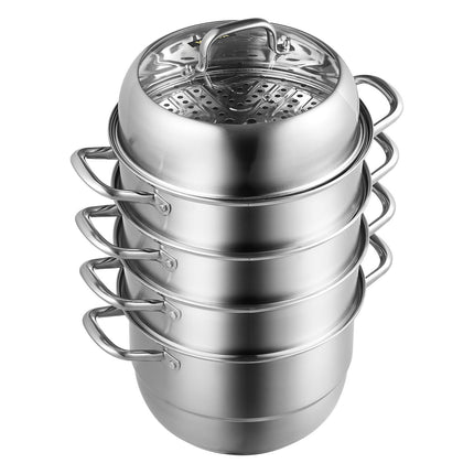 5-Tier 304 Stainless Steel Steamer Pot, 30 cm, 10 Qt