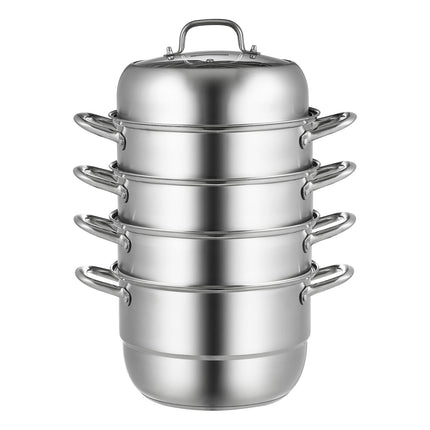5-Tier 304 Stainless Steel Steamer Pot, 30 cm, 10 Qt