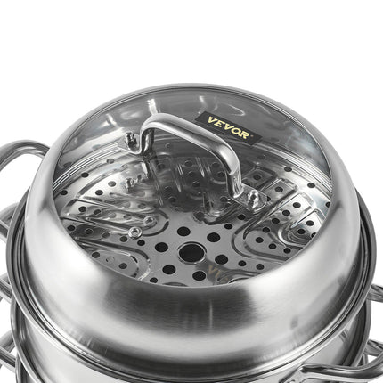 5-Tier 304 Stainless Steel Steamer Pot, 30 cm, 10 Qt