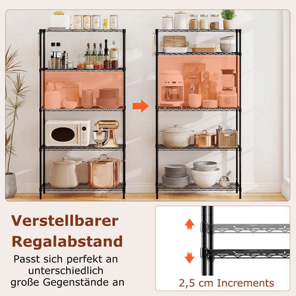 5-stöckiges verstellbares Metallregal – Schwerlast