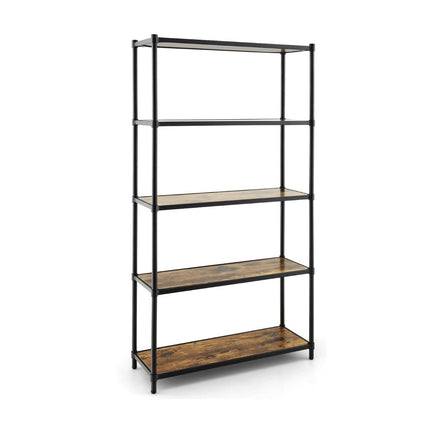 Bibliothèque à 5 niveaux avec étagère de rangement autonome 80 x 29 x 154 cm