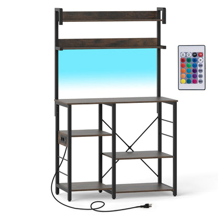 5-stufiges Mikrowellenregal mit Steckdose und LED