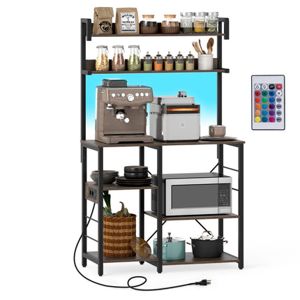5-stufiges Mikrowellenregal mit Steckdose und LED