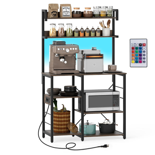 5-stufiges Mikrowellenregal mit Steckdose und LED