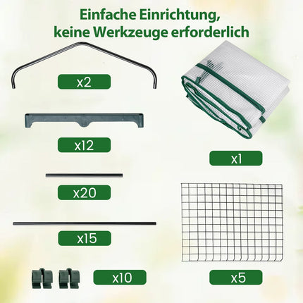 5-stöckiges Mini-Gewächshaus mit PE-Abdeckung und aufrollbarer Tür