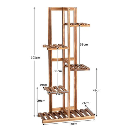 5-stufiger Pflanzenständer aus Kiefernholz, 103 cm, Wandmontage