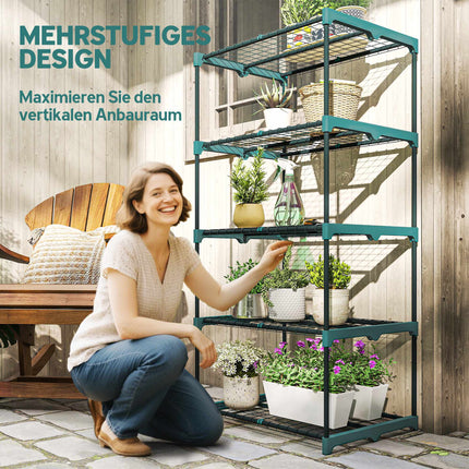 5-stöckiges Pflanzenregal, Stahlrahmen, feuchtigkeitsbeständig