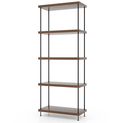 Étagère sur pied à 5 niveaux avec cadre en métal, style bibliothèque industrielle, 60 x 29,5 x 147 cm