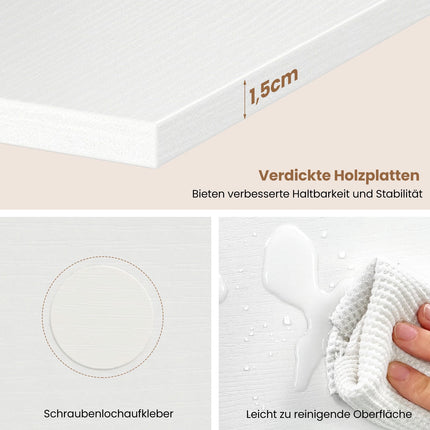 5-Tier Wall-Mounted Shelf, White, Space-Saving Design