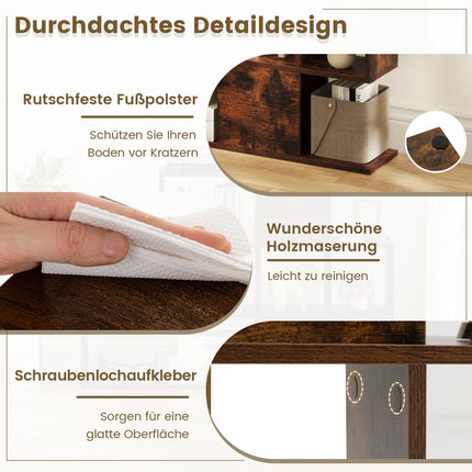 Leiterregal aus Holz mit 5 Etagen, 120x19.5x109 cm, Braun